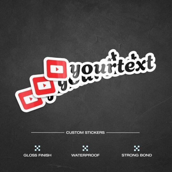 Custom YouTube Vinyl Sticker Pack x3