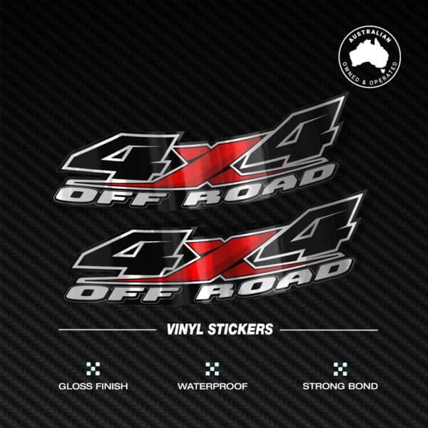 4x4 Off Road Silver Chrome Sticker Pack 2X